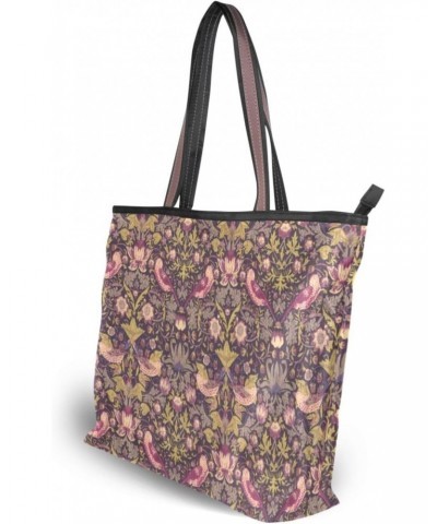 Womens Tote Bag, William Morris Prints 1RE17 Ladies Zip Shoulder Handbags $10.32 Shoulder Bags