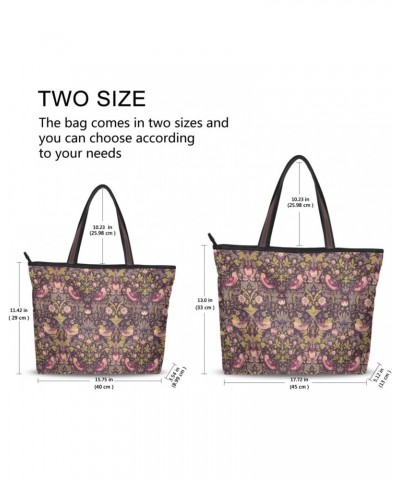 Womens Tote Bag, William Morris Prints 1RE17 Ladies Zip Shoulder Handbags $10.32 Shoulder Bags