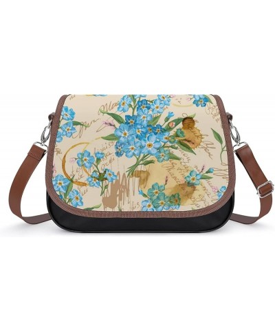 Printed Crossbody Bag Shoulder Bag PU Leather Women's Designer Satchels Beautiful Fractal Flower Color6 $25.49 Satchels