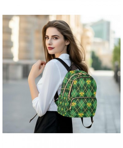 Mardi Gras Women Backpack Green Zigzag Golden Fleur De Lis Anti-Theft Travel Backpack with Luggage Belt Durable Handbag Lady ...