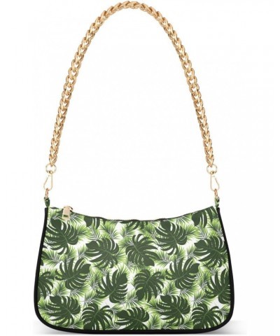 Women's Shoulder Handbag Tropical Plant faction Tote Handbag Hobo Handbag Clutch Handbags with Chain $17.04 Totes