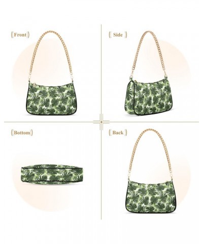 Women's Shoulder Handbag Tropical Plant faction Tote Handbag Hobo Handbag Clutch Handbags with Chain $17.04 Totes