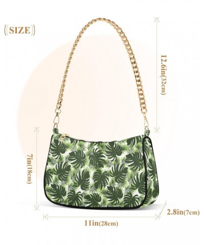 Women's Shoulder Handbag Tropical Plant faction Tote Handbag Hobo Handbag Clutch Handbags with Chain $17.04 Totes