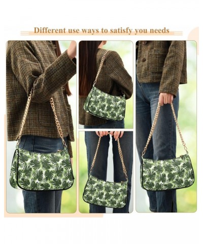 Women's Shoulder Handbag Tropical Plant faction Tote Handbag Hobo Handbag Clutch Handbags with Chain $17.04 Totes