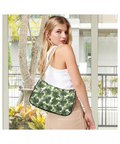 Women's Shoulder Handbag Tropical Plant faction Tote Handbag Hobo Handbag Clutch Handbags with Chain $17.04 Totes