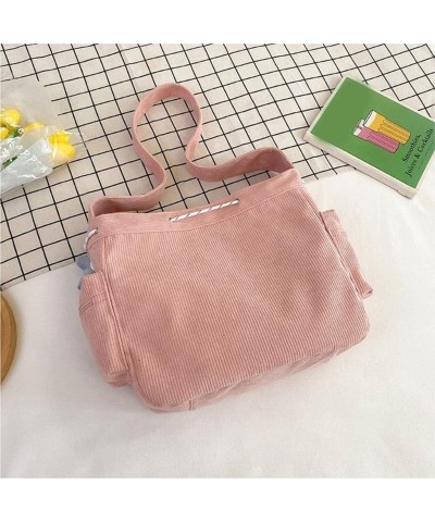 Women Star Pattern Corduroy Crossbody Bag Casual Tote Lady Simple Large Capacity Shoulder Bag Handbag Pink $13.19 Totes