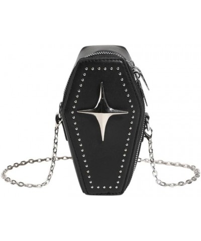 Gothic Crossbody Purse for women Punk Style Rivet Shoulder Bag Small Crossbody Purse Black $11.25 Crossbody Bags