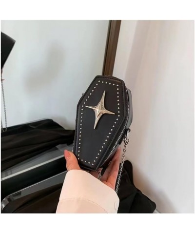 Gothic Crossbody Purse for women Punk Style Rivet Shoulder Bag Small Crossbody Purse Black $11.25 Crossbody Bags