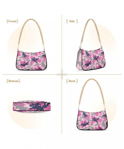 Handbags Chain Shoulder Tote Bag Pink Camo Satchel Purse Top Handle Crossbody Bags for Women $17.66 Satchels