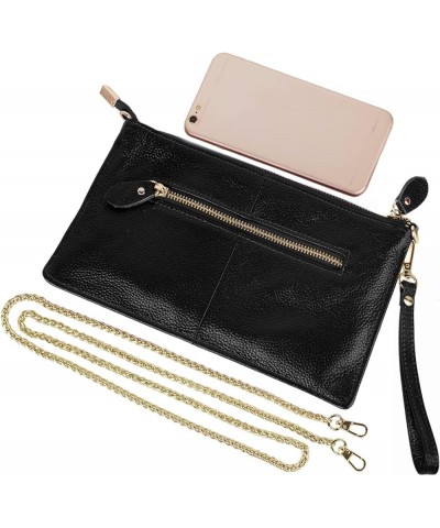 Leather Wristlet Clutch Wallet Purse Envelope Style Crossbody Bags for Women Mothers Day Gifts Black 1 Chain $12.23 Wristlets