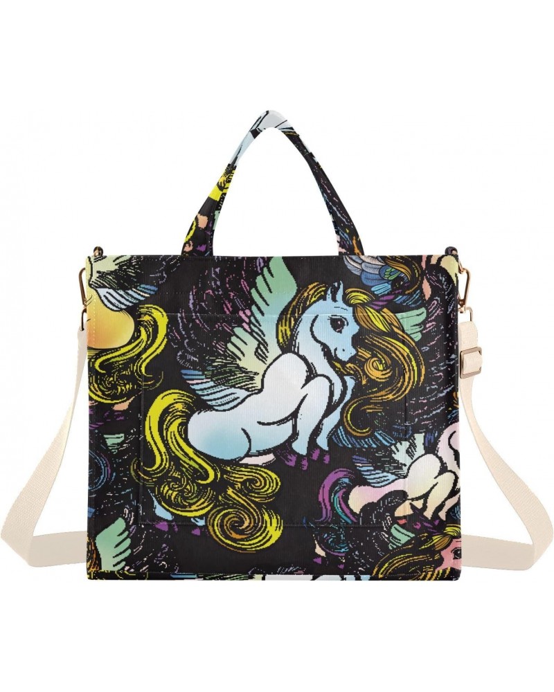 Unicorn Wings Women's Tote Bag Satchel Handbag with Adjustable Shoulder Strap for Work College Travel $13.39 Totes