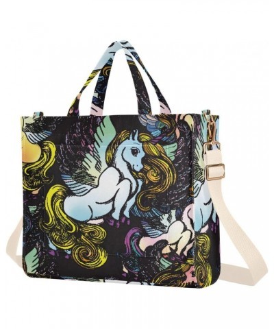 Unicorn Wings Women's Tote Bag Satchel Handbag with Adjustable Shoulder Strap for Work College Travel $13.39 Totes