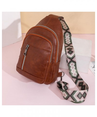 Women Leather Chest Bag Fashion Crossbody Sling Bag Versatile Shoulder Bum Bag Satchel Hobo Bag Daily Dating Bag Brown $8.86 ...