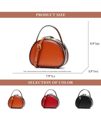 Retro Genuine Leather Top Handle Satchel for Women Crossbody Bags Casual Purse Simple Shoulder Classic Handbag Brown $44.28 S...