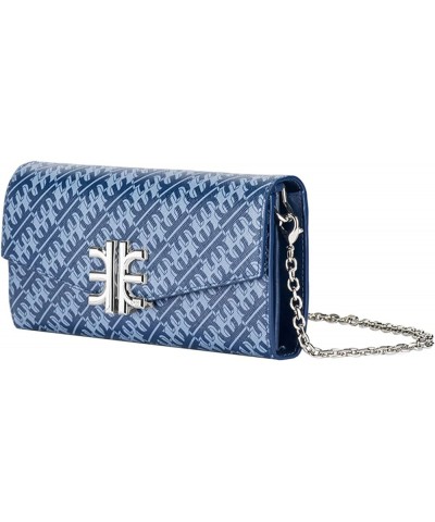 Women's FEI Chain Clutch Bag Small Monogram Crossbody Bag Navy $36.75 Clutches