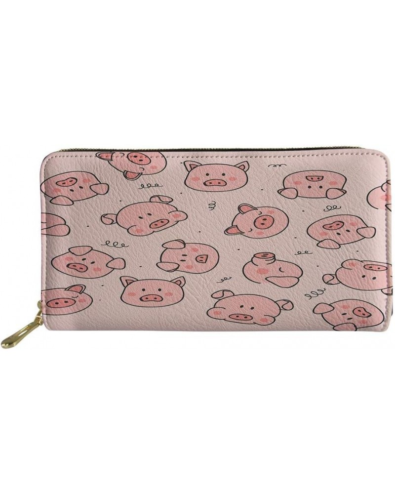 Hedgehog Pattern Womens Leather Wallet Zip Around Outdoor Handbag Durable Purse Long Style Large Capacity Money Clips Clutch ...