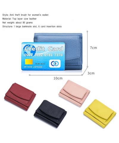 Sweet Wallet Ladies Small Coin Wallet Thin Bifold Leather with RFID Protection Wallet Girls with Zipper Coin Compartment,Blue...