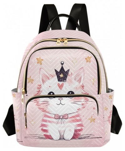 Cute Cat Tiara Star Backpack for Women Shoulder Bag Travel Purse Casual Daypack Lightweight Small Backpacks for Outdoor Ladie...