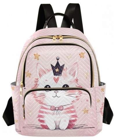 Cute Cat Tiara Star Backpack for Women Shoulder Bag Travel Purse Casual Daypack Lightweight Small Backpacks for Outdoor Ladie...