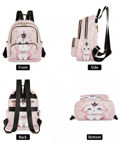 Cute Cat Tiara Star Backpack for Women Shoulder Bag Travel Purse Casual Daypack Lightweight Small Backpacks for Outdoor Ladie...