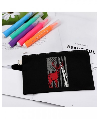 Hunter Deer USA Flag Canvas Wallet Slim Wristlets Bag Credit Card Clutch Purses $12.46 Wallets