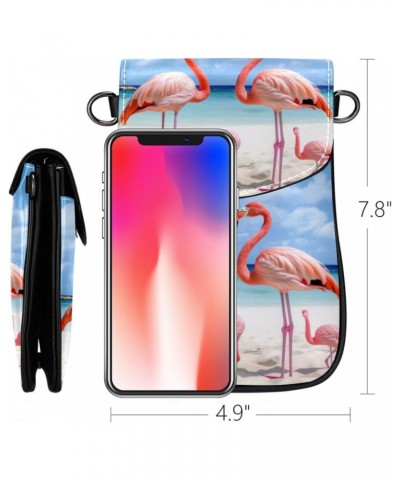 Faux Leather Crossbody Bag for Women, Messenger Bag, Shoulder Bag, Tropical Beach Animal Bird Flamingo $12.88 Crossbody Bags