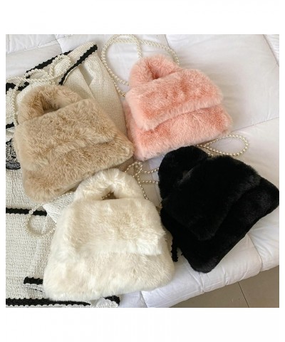 Women's Fluffy Tote Bag Cute Small Furry Clutch Handbags Plush Purse Y2K Trendy Fuzzy Shoulder Bag 2023 Khaki $18.91 Totes