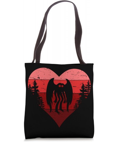 Retro Valentines Day Mothman Cryptid Point Pleasant Tote Bag $11.76 Totes