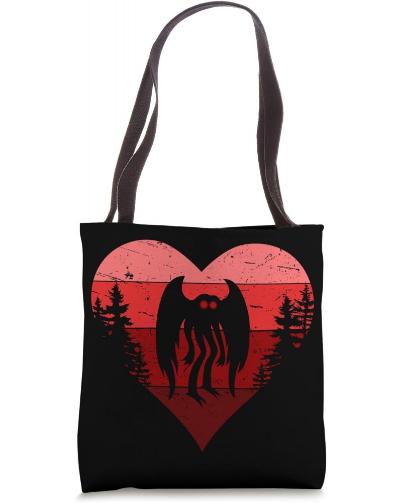 Retro Valentines Day Mothman Cryptid Point Pleasant Tote Bag $11.76 Totes