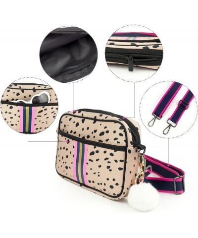 Crossbody Bags for Women, Neoprene Bag Crossbody Purse with Pompon Ladies Crossbody Purses Leopard $17.86 Crossbody Bags