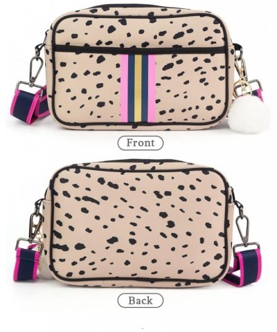 Crossbody Bags for Women, Neoprene Bag Crossbody Purse with Pompon Ladies Crossbody Purses Leopard $17.86 Crossbody Bags