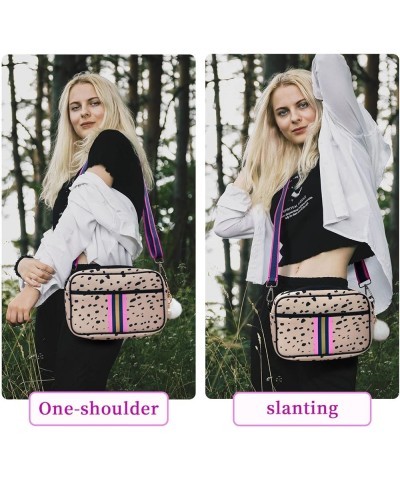 Crossbody Bags for Women, Neoprene Bag Crossbody Purse with Pompon Ladies Crossbody Purses Leopard $17.86 Crossbody Bags