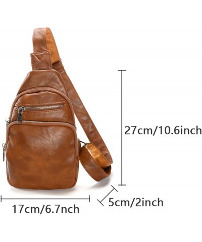 Small Crossbody Bags for Women Men PU Leather Sling Shoulder Bag Casual Daypack Mini Fanny Packs for Traveling Coffee Black $...