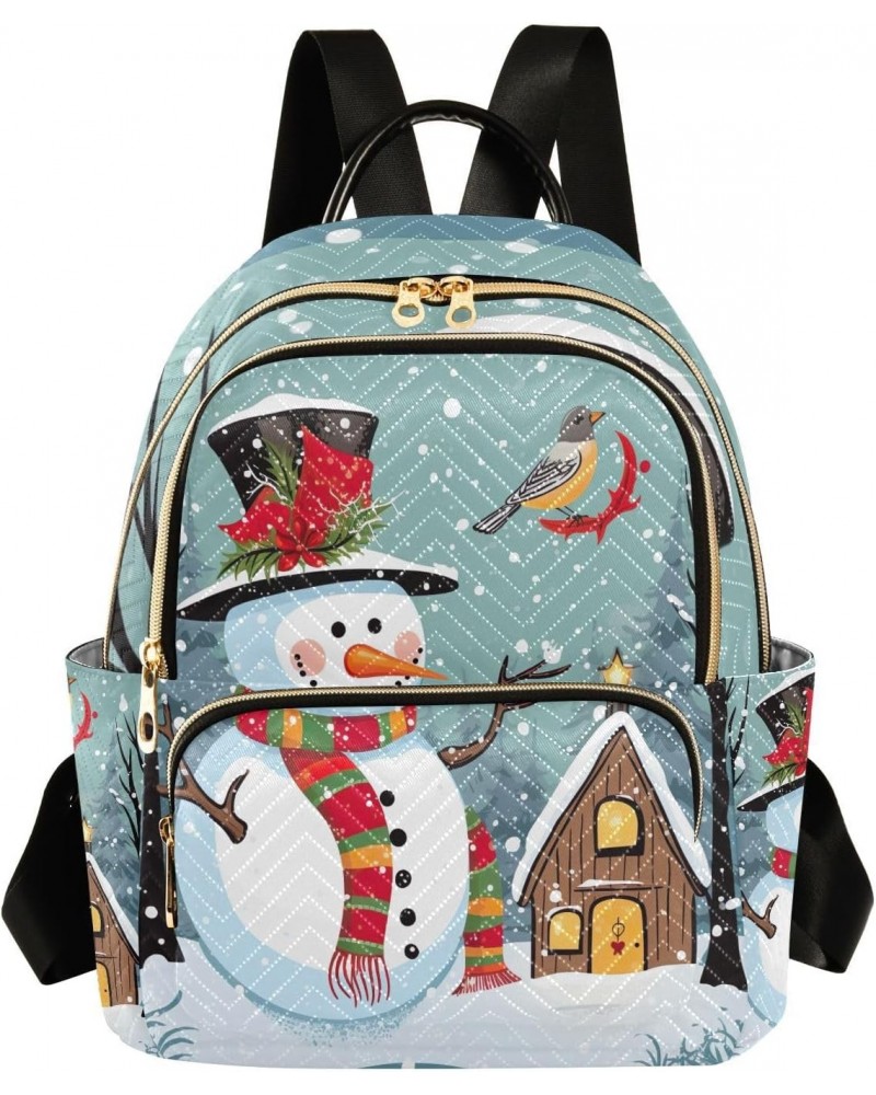 Winter Snowman Christmas Tree Backpack for Women Casual Daypack Lightweight Shoulder Bag Travel Purse Small Backpacks for Out...