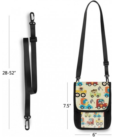 Car Racing Cartoon Crossbody Cellphone Purse, Phone Purse Crossbody for Women, Phone Bag Small Shoulder Wallet Purse with Car...