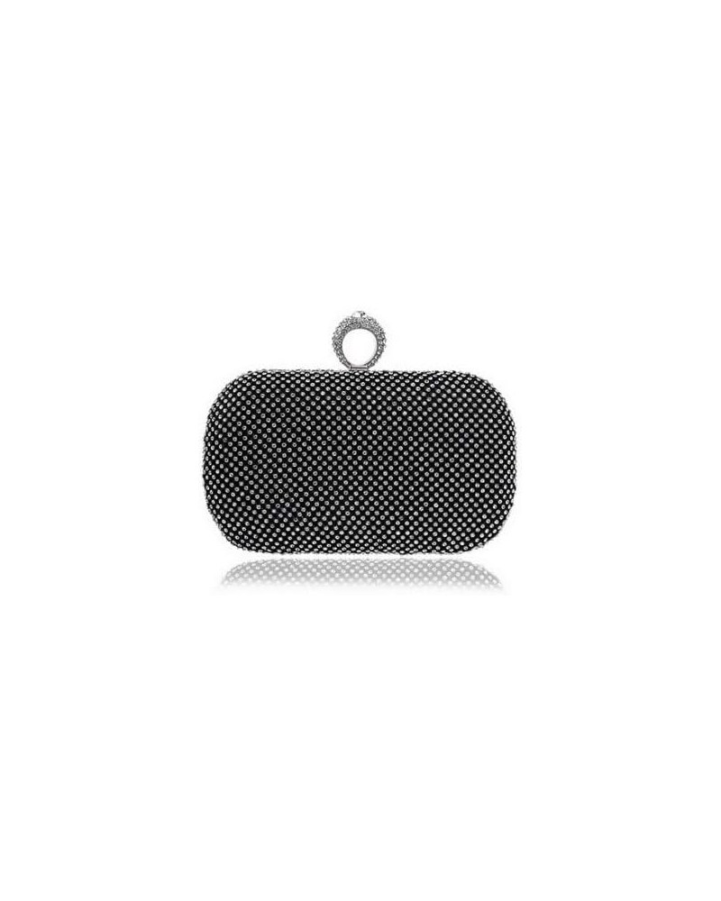 Rhinestone Evening Clutch Black $23.19 Evening Bags