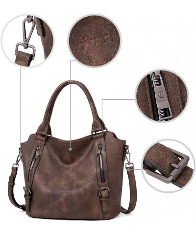 Purses for Women Vegan Leather Handbags Tote Purse Shoulder Bag Large Ladies Hobo Bags 02-dark Coffee $24.29 Shoulder Bags