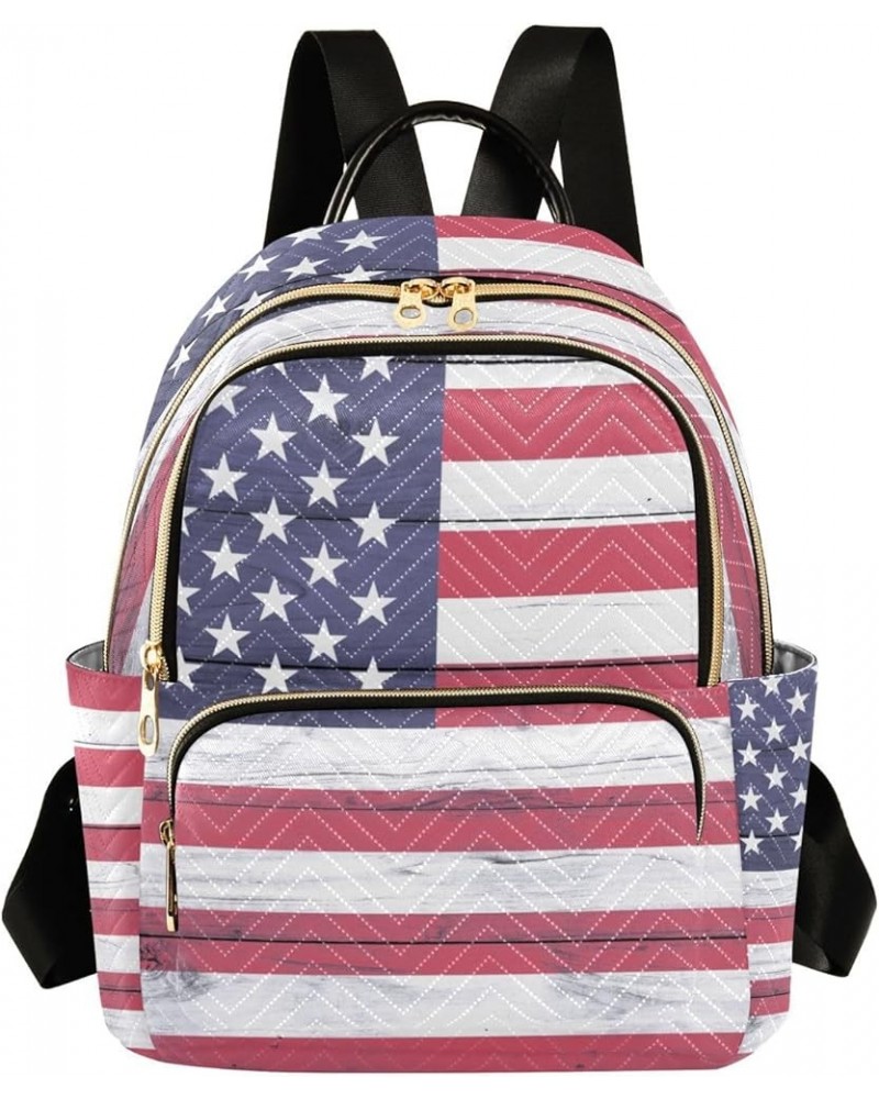 Small Backpack for Women Travel Bag Usa Flag Wood Texture Daypack Purse Fashion Shoulder Bag Rucksack Small B621 $12.74 Backp...