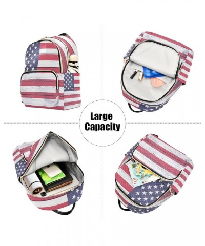 Small Backpack for Women Travel Bag Usa Flag Wood Texture Daypack Purse Fashion Shoulder Bag Rucksack Small B621 $12.74 Backp...