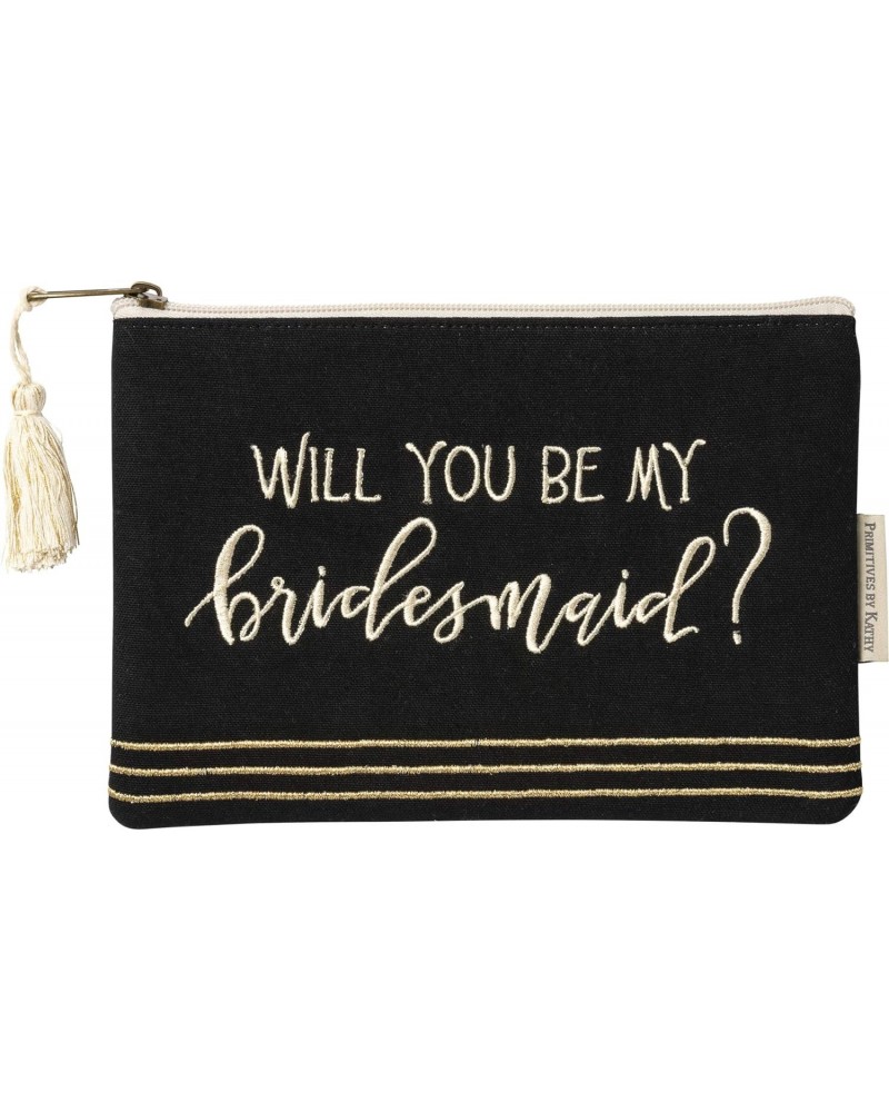 Will You Be My Bridesmaid Lined Zipper Pouch with Tassel $10.19 Clutches