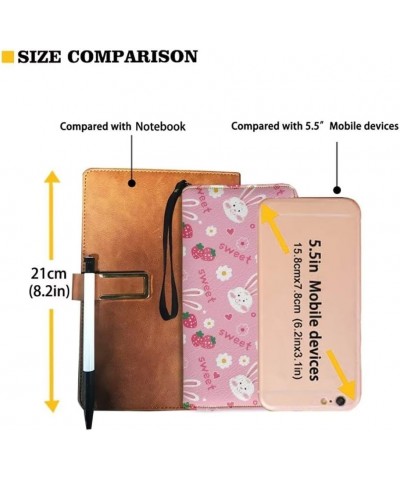 Women Wallet Novelty Black Rabbit Strawberry Daisy Print Soft Clutch Leather Pu Wallet Purse With Wristlet Zipper Around Wall...