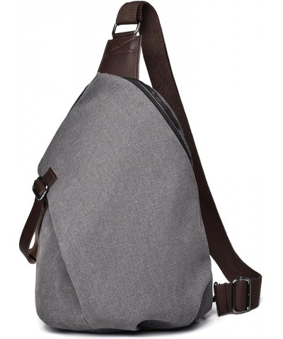 Sling Bag for Men 2024 Aesthetic Canvas Chest Shoulder Bags Travel Anti Theft Waterproof Crossbody Bag Day Backpack (Brown) G...