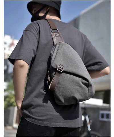 Sling Bag for Men 2024 Aesthetic Canvas Chest Shoulder Bags Travel Anti Theft Waterproof Crossbody Bag Day Backpack (Brown) G...