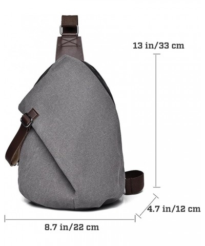 Sling Bag for Men 2024 Aesthetic Canvas Chest Shoulder Bags Travel Anti Theft Waterproof Crossbody Bag Day Backpack (Brown) G...