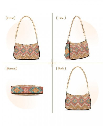 Clutch Shoulder Bags Tote Evening Purse Handbags for Women Hobo Bags Navajo Geometric Pattern with Zipper Closure $17.27 Totes