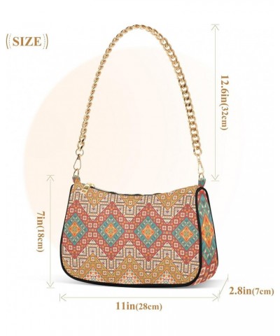 Clutch Shoulder Bags Tote Evening Purse Handbags for Women Hobo Bags Navajo Geometric Pattern with Zipper Closure $17.27 Totes