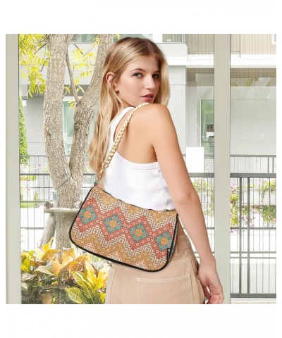 Clutch Shoulder Bags Tote Evening Purse Handbags for Women Hobo Bags Navajo Geometric Pattern with Zipper Closure $17.27 Totes