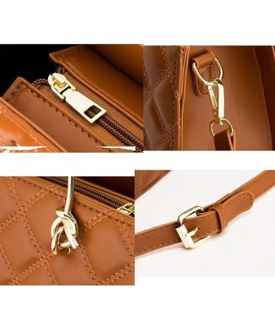 Retro Solid Color Trendy Fashion Chain Bag PU Ladies Shoulder Bag Leather Handbags 3pcs/set Khaki $34.41 Shoulder Bags