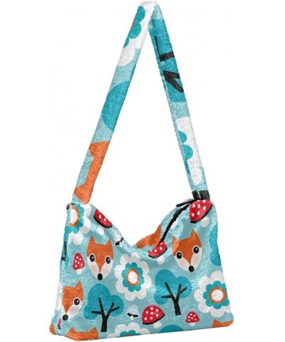 Women Boho Handbag Cactus Hedgehog Cartoon Flower Tree Fox Mushroom Underarm Bag Tote Bag Shoulder Bag Crossbody Bag Fluffy C...