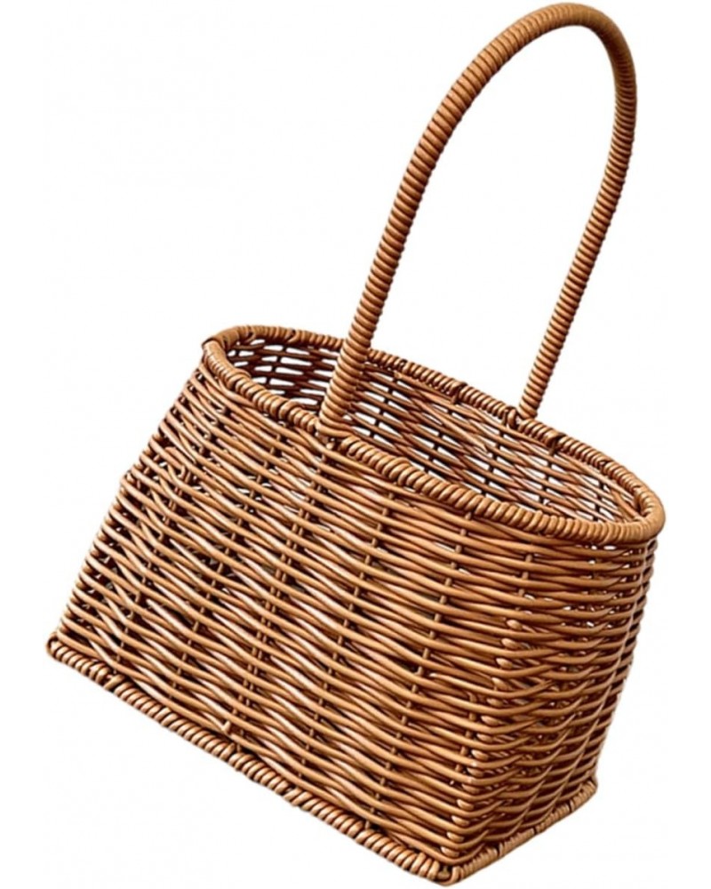 basket manual to weave plastic solid rattan storage gift box wedding Woven Basket Iron frame gift basket rattan basket Souven...